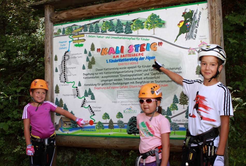 Kinderklettersteig Klettersteigschein Ramsau Kinder